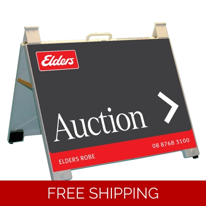 Elders Charcoal Auction Portable 60x45cm A-Frame White